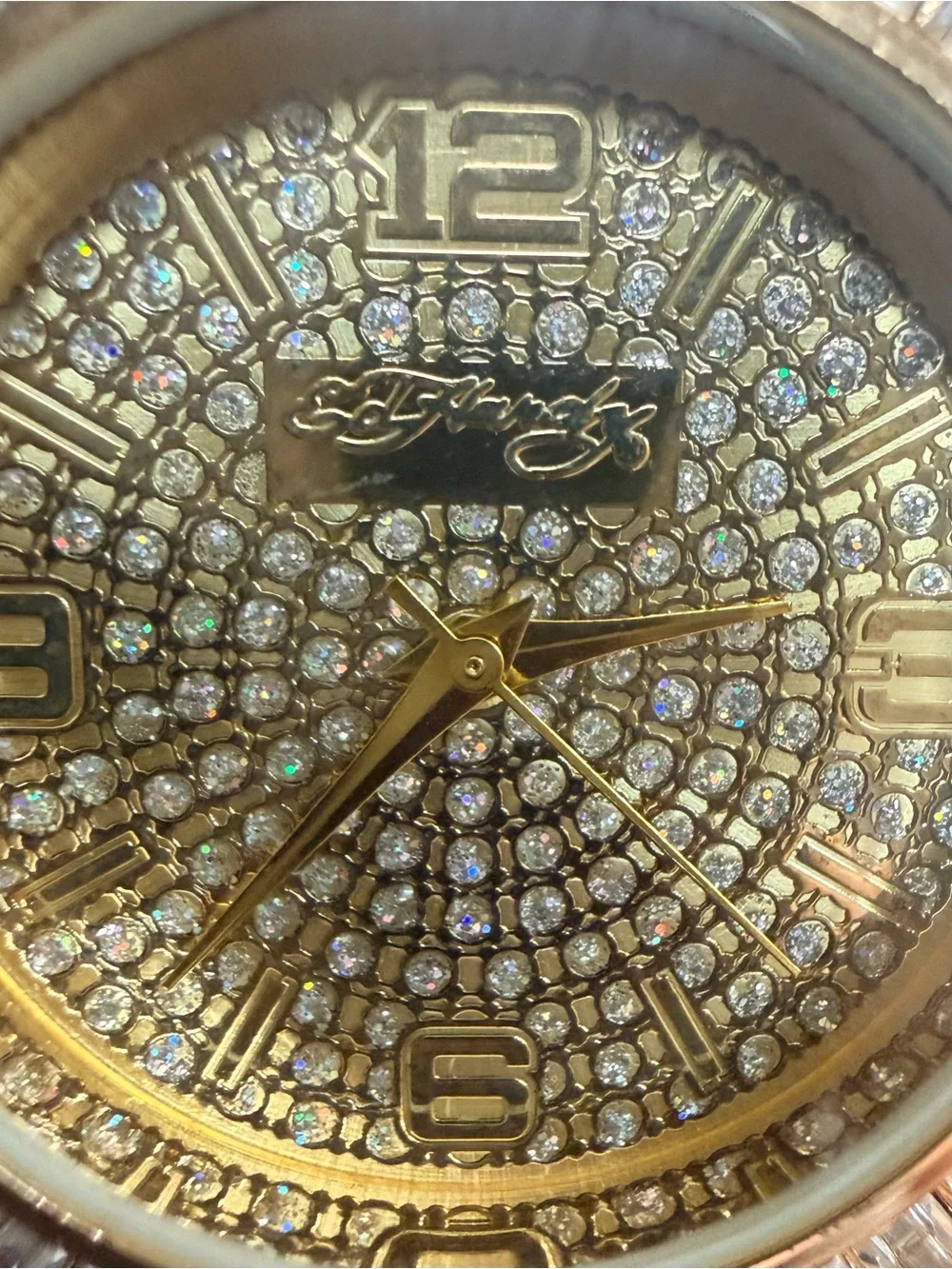 Ed Hardy Gold Crystal-Accented Women's Bracelet Watch